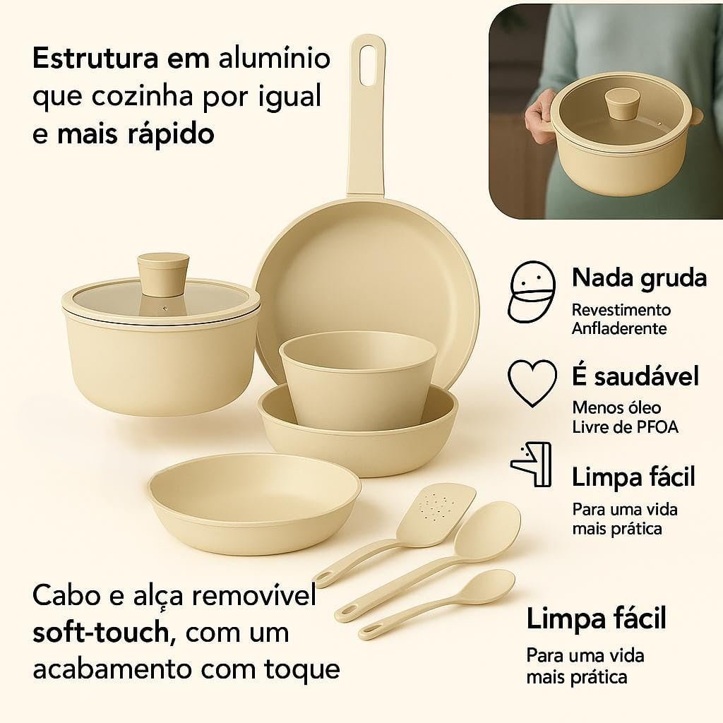 Jogo de panelas antiaderentes